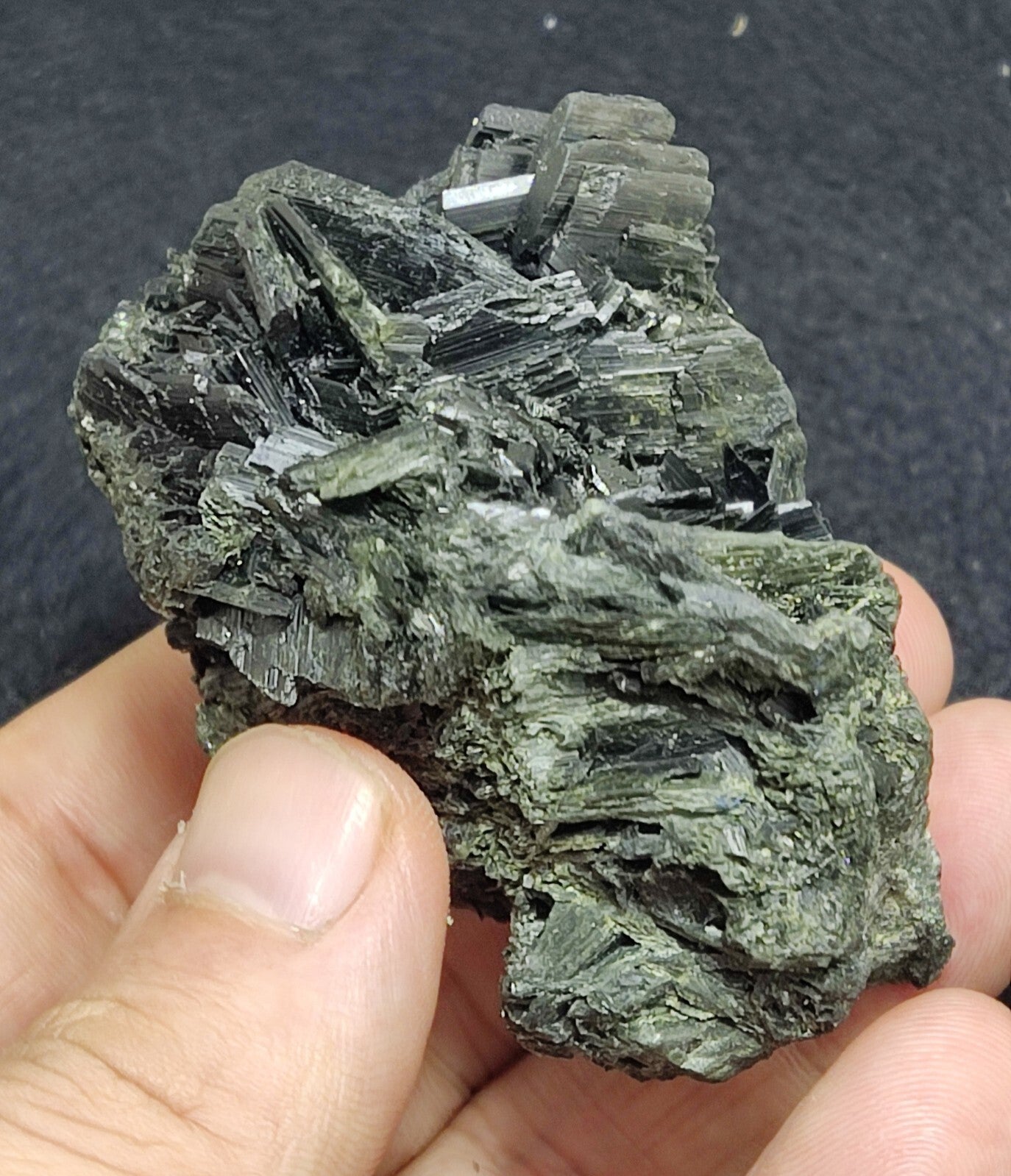 An aesthetic specimen of terminated aegirine crystal cluster 154 grams