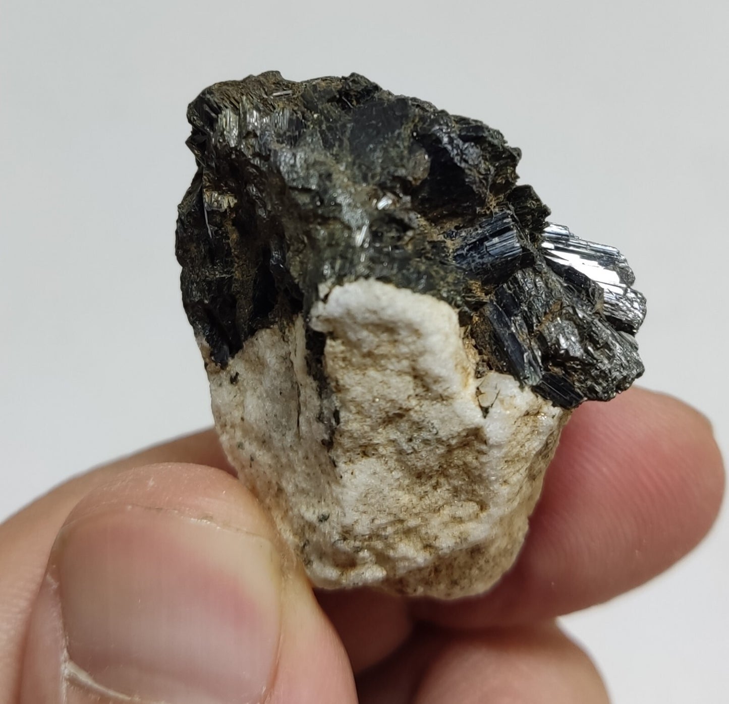 An aesthetic specimen of terminated aegirine crystals on matrix 25 grams