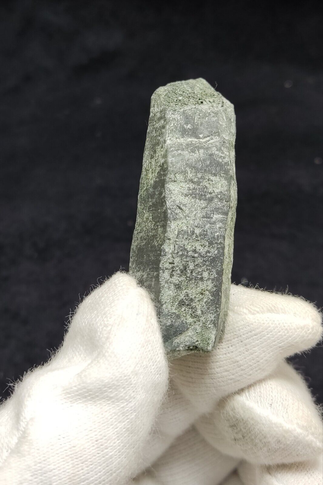 An Aesthetic Natural etched terminated Chlorite Quartz crystal specimen 32 grams