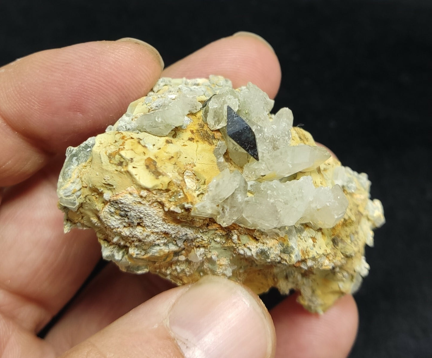 An amazing specimen of anatase crystal on matrix with quartz 62 grams