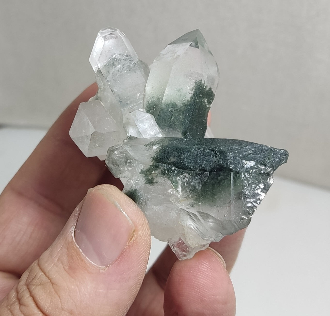 An Aesthetic Natural beautifully terminated Chlorite Quartz cluster 103 grams