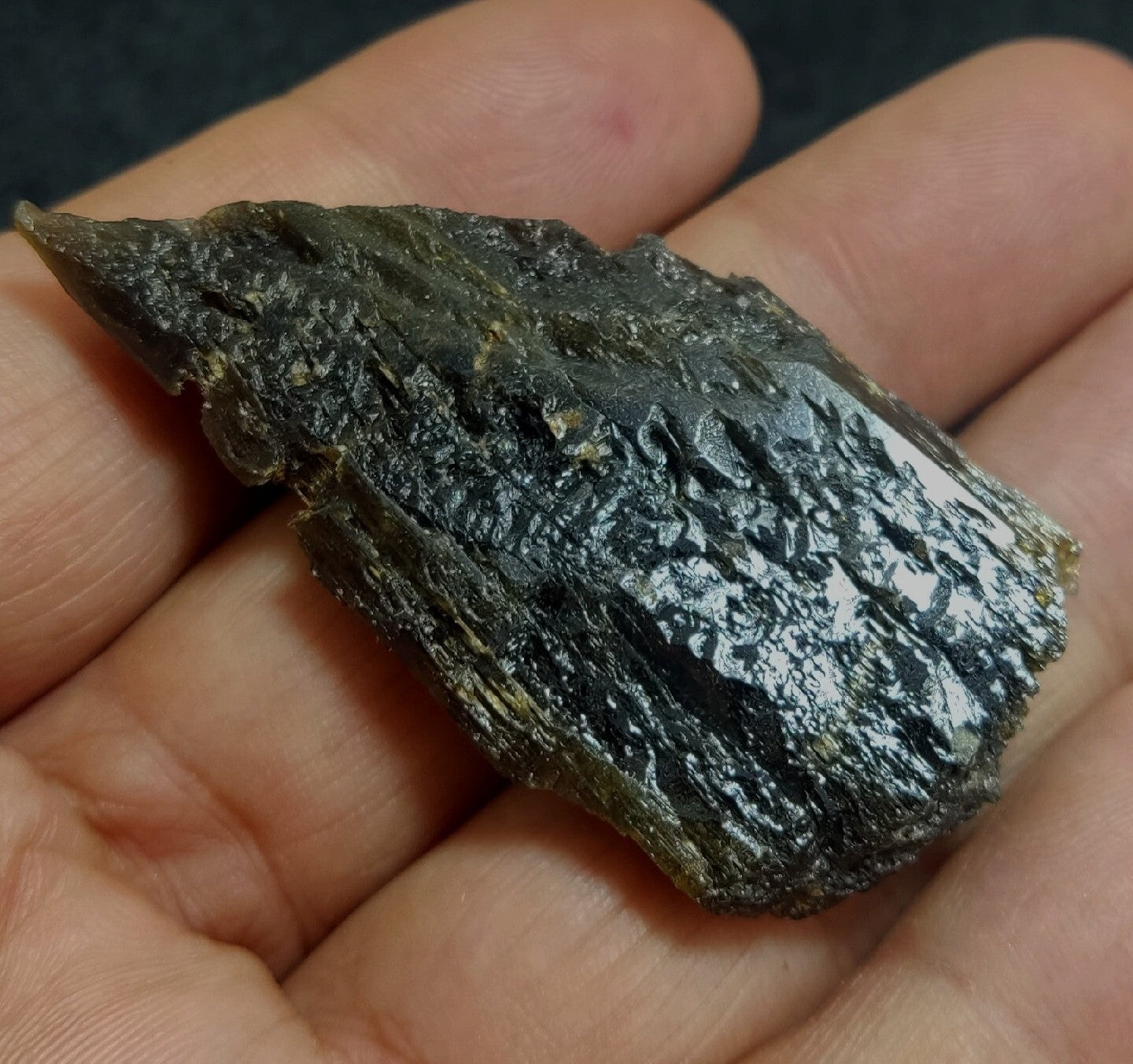 Single etched Epidote Crystal 32 grams