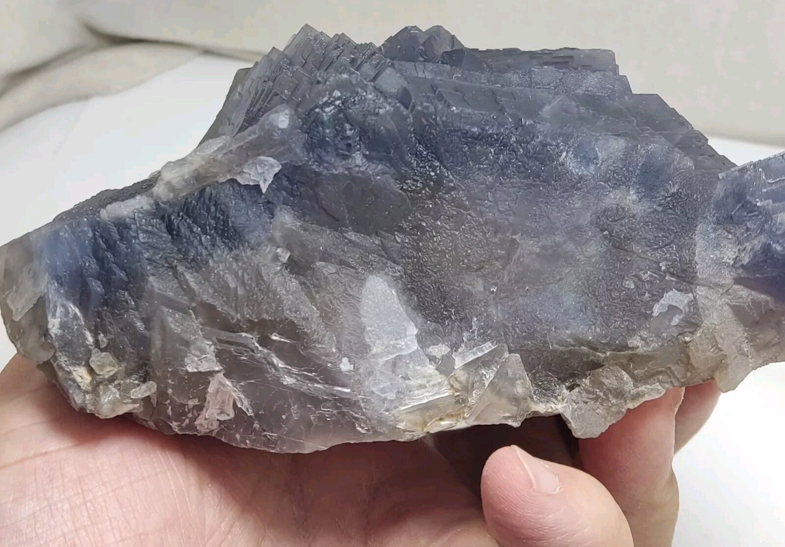 An amazing specimen of cubic dark bluish color Fluorite 1550 grams