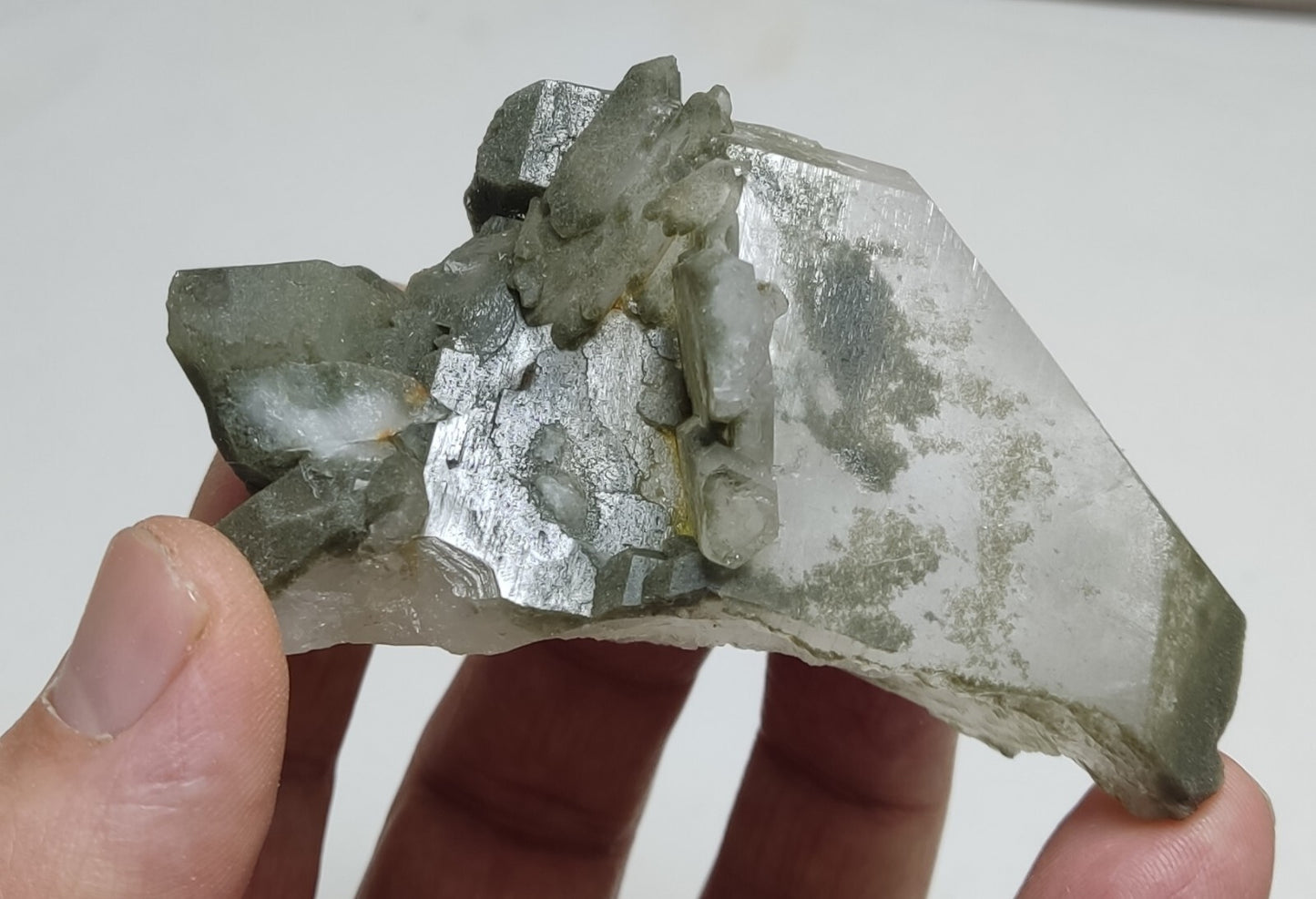 An Aesthetic Natural beautifully terminated Chlorite Quartz crystal 150 grams