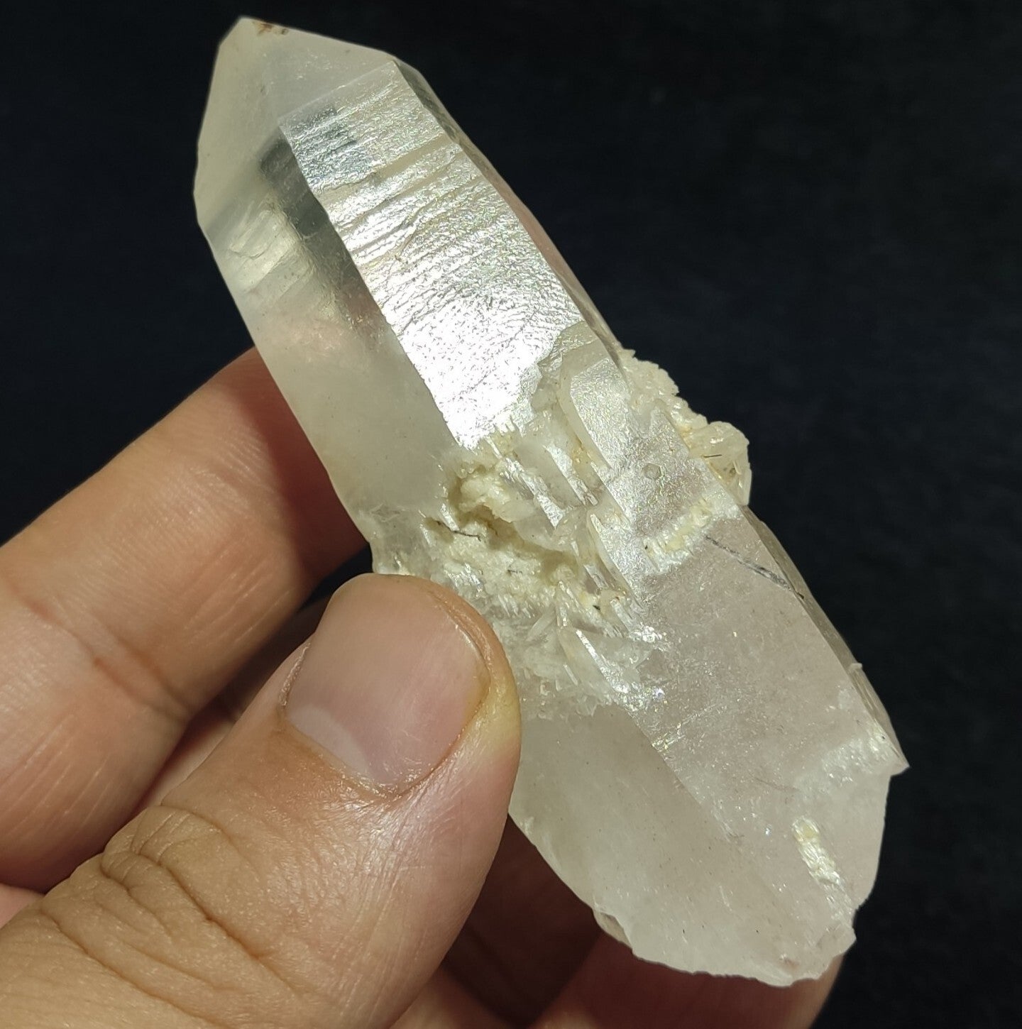 Aesthetic terminated specimen of Quartz crystal with Rutiles Inclusions 84 grams