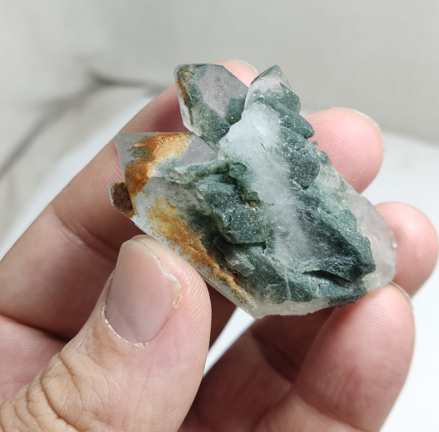 An Aesthetic Natural beautifully terminated Chlorite Quartz cluster 44 grams