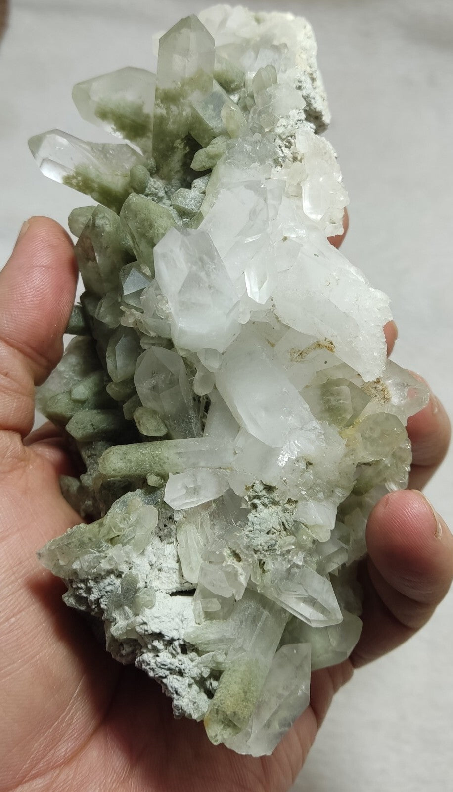 An Aesthetic large terminated chlorite Quartz cluster 504 grams