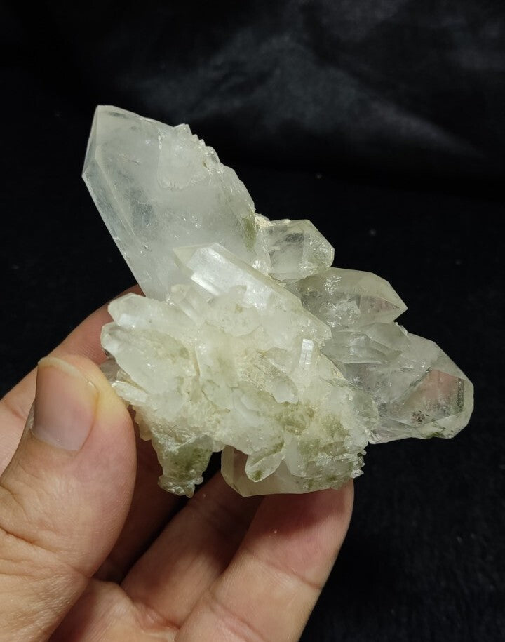 Natural Chlorite quartz Cluster specimen  143 grams
