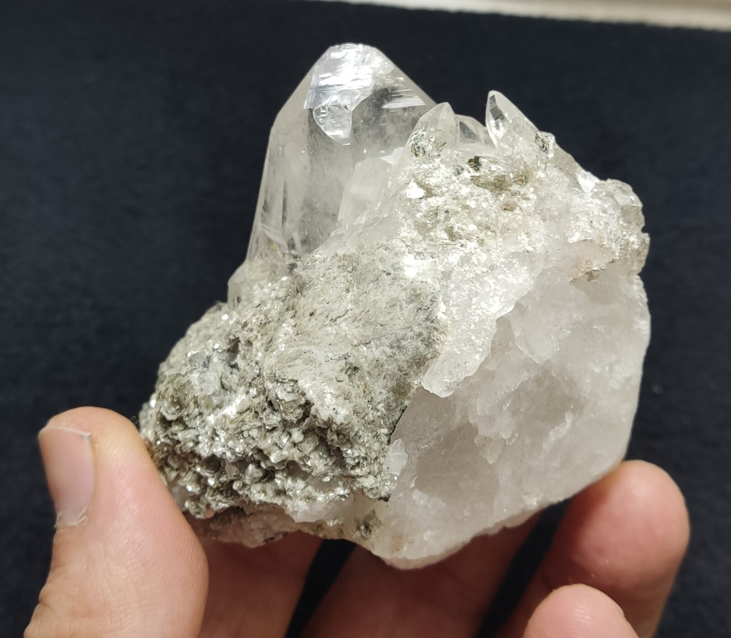 An Aesthetic terminated specimen of Quartz with mica 210 grams