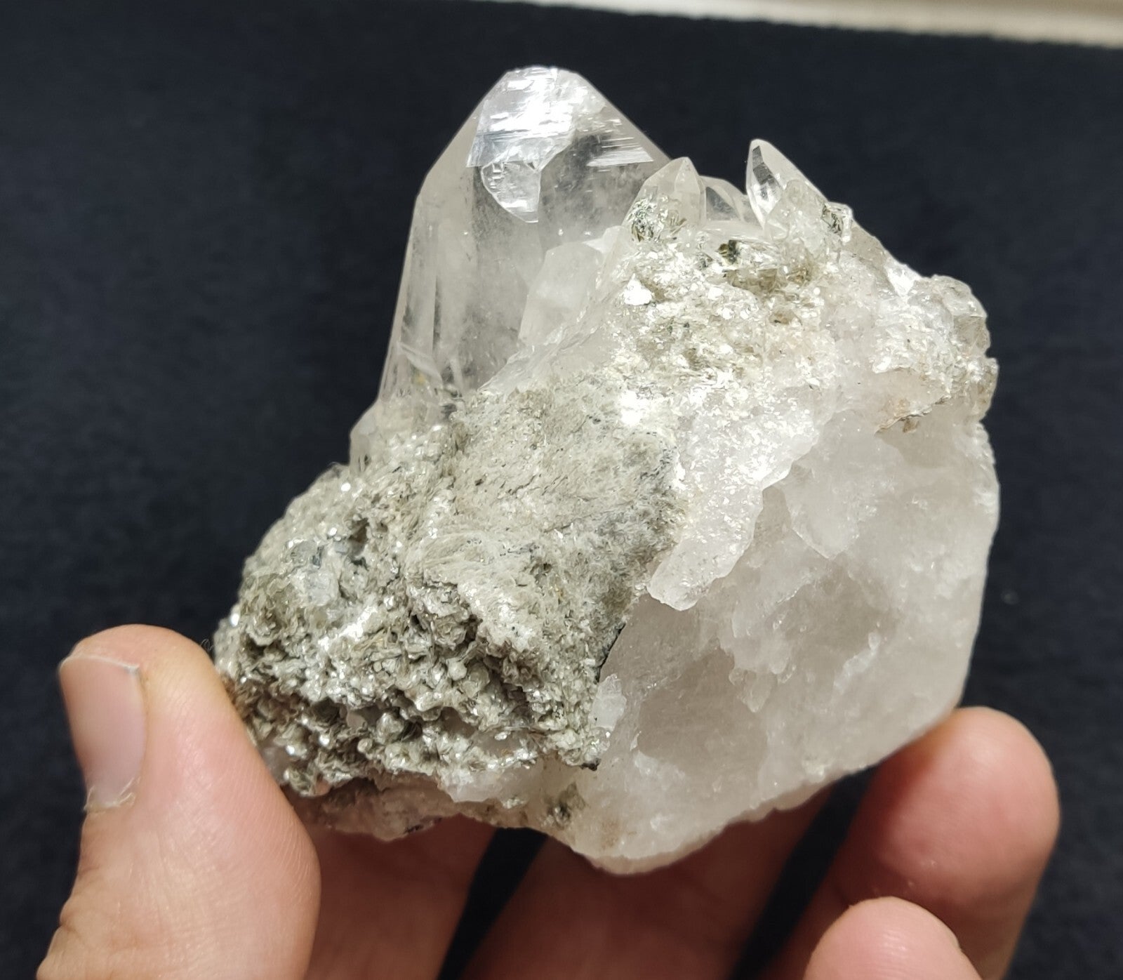 An Aesthetic terminated specimen of Quartz with mica 210 grams
