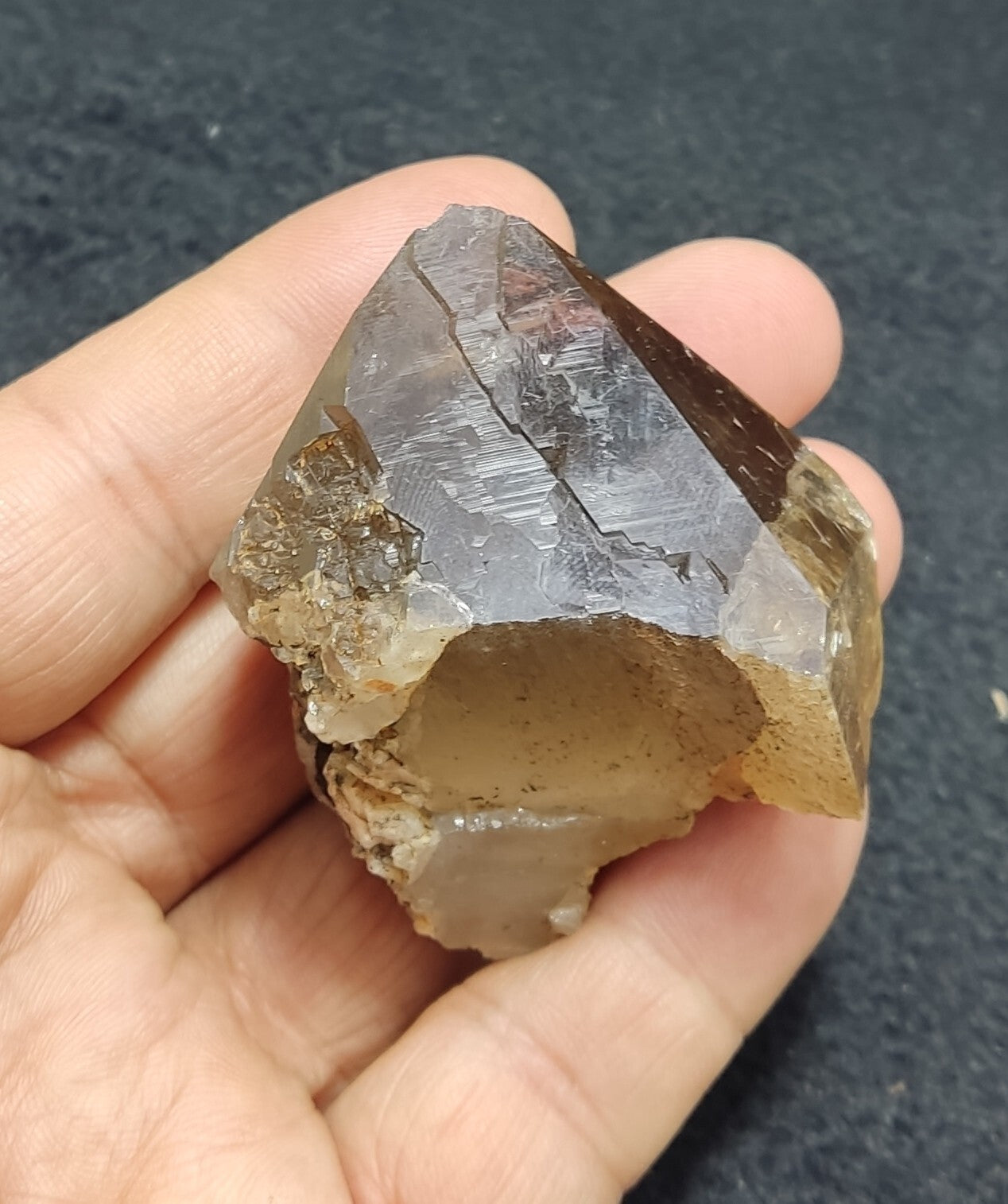 An aesthetic specimen of terminated  smoky Quartz crystal cluster 102 grams