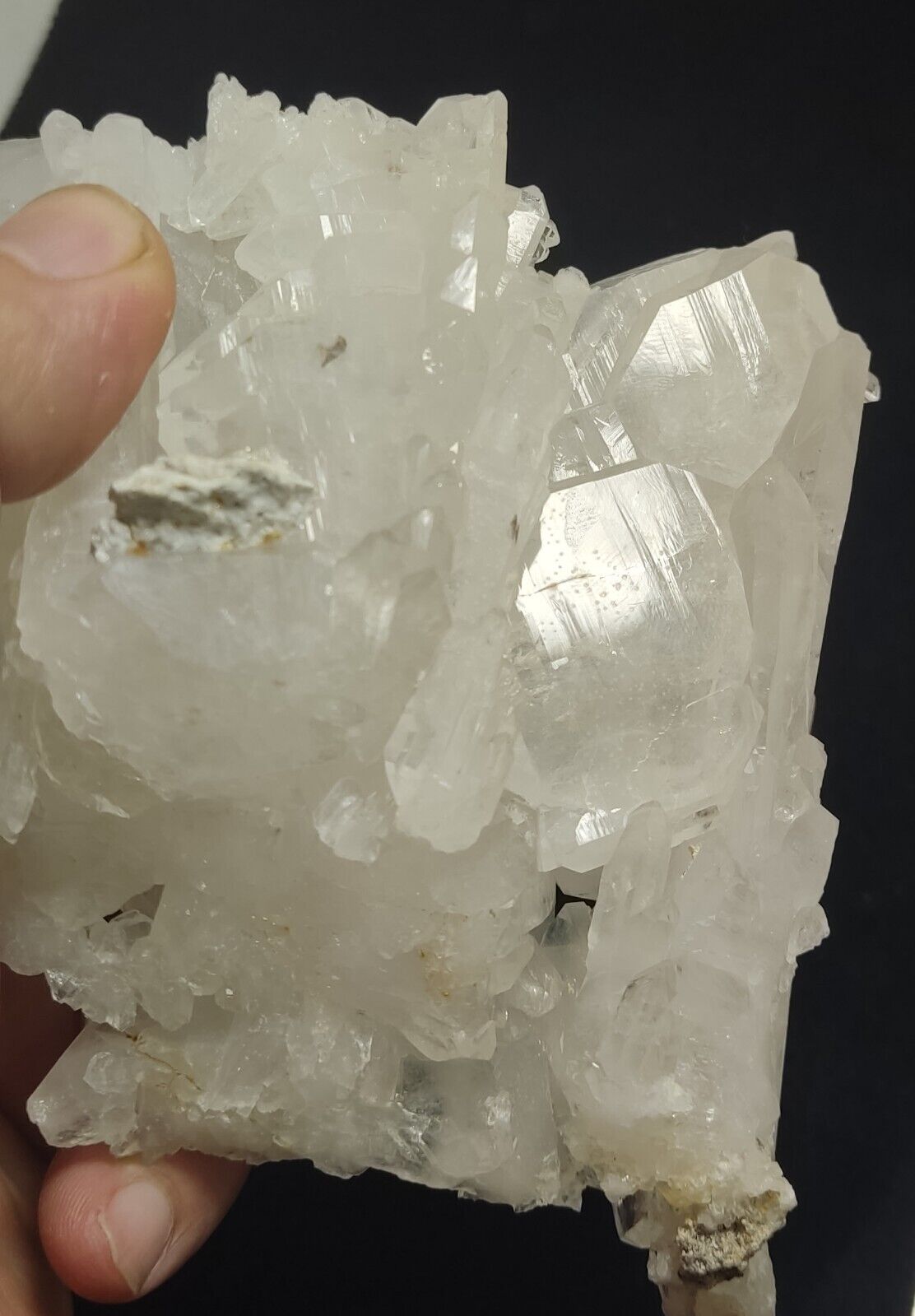 An aesthetic specimen of terminated faden Quartz crystals cluster 618 grams