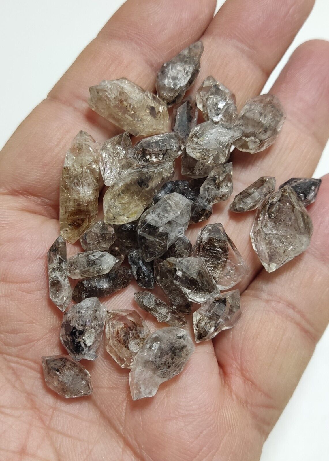 105 grams carbon included quartz crystals
