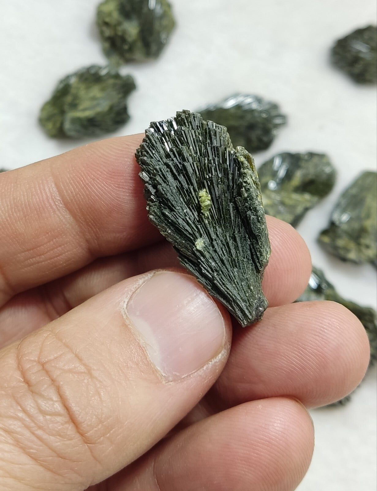 Natural Dark Green Epidotes crystals Random Selection.