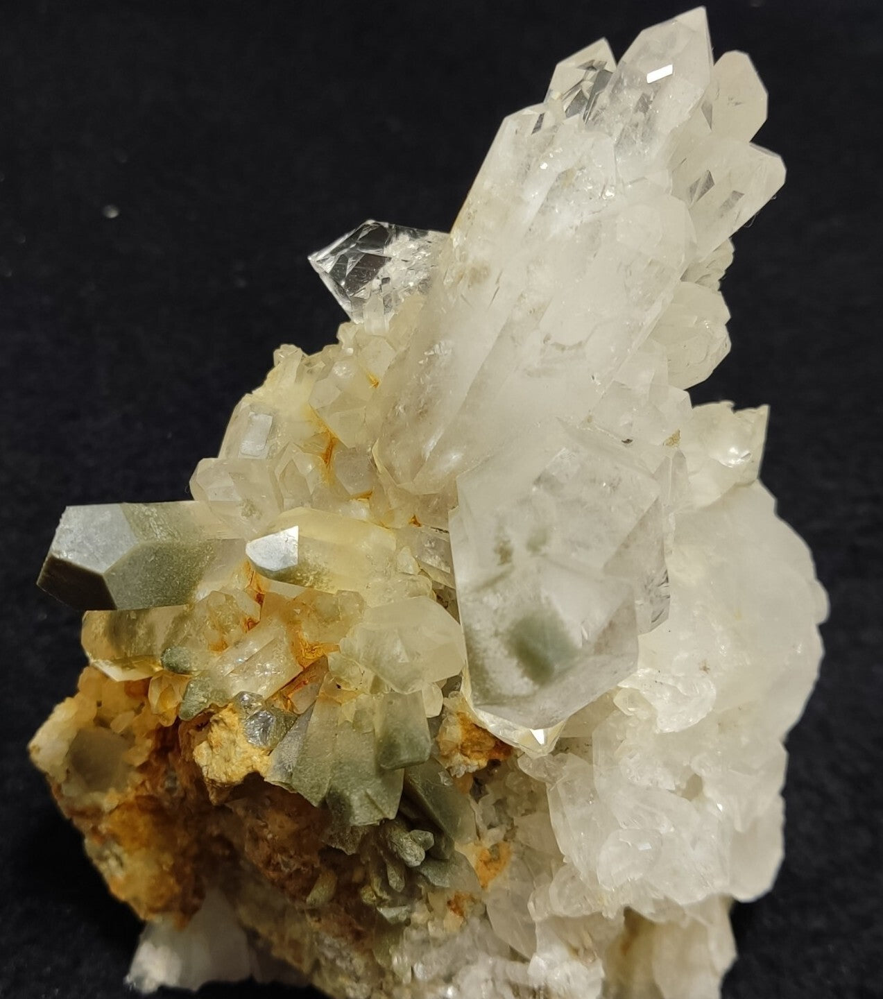 An amazing specimen of chlorite quartz cluster 294 grams