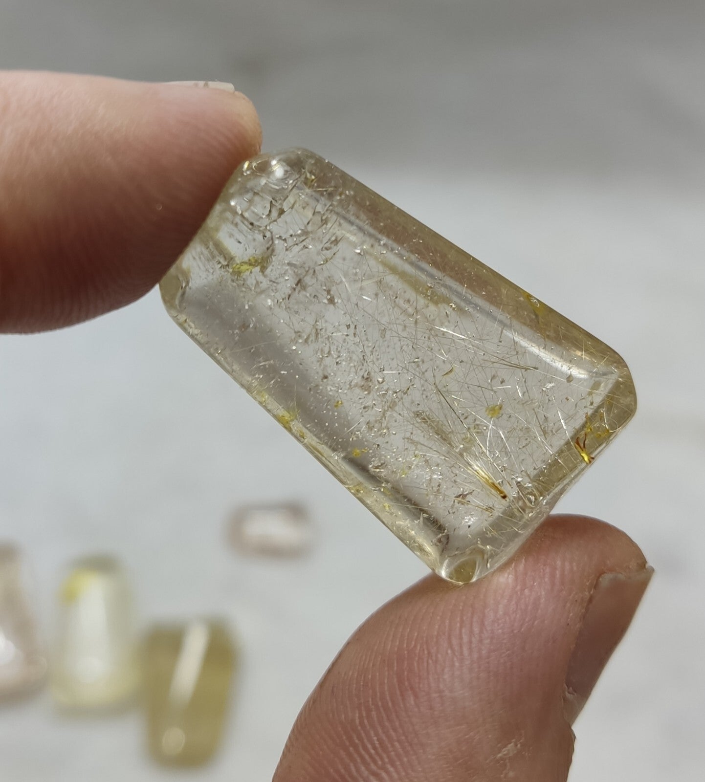 An amazing lot of Rutilated polished quartz tumbles 46 grams