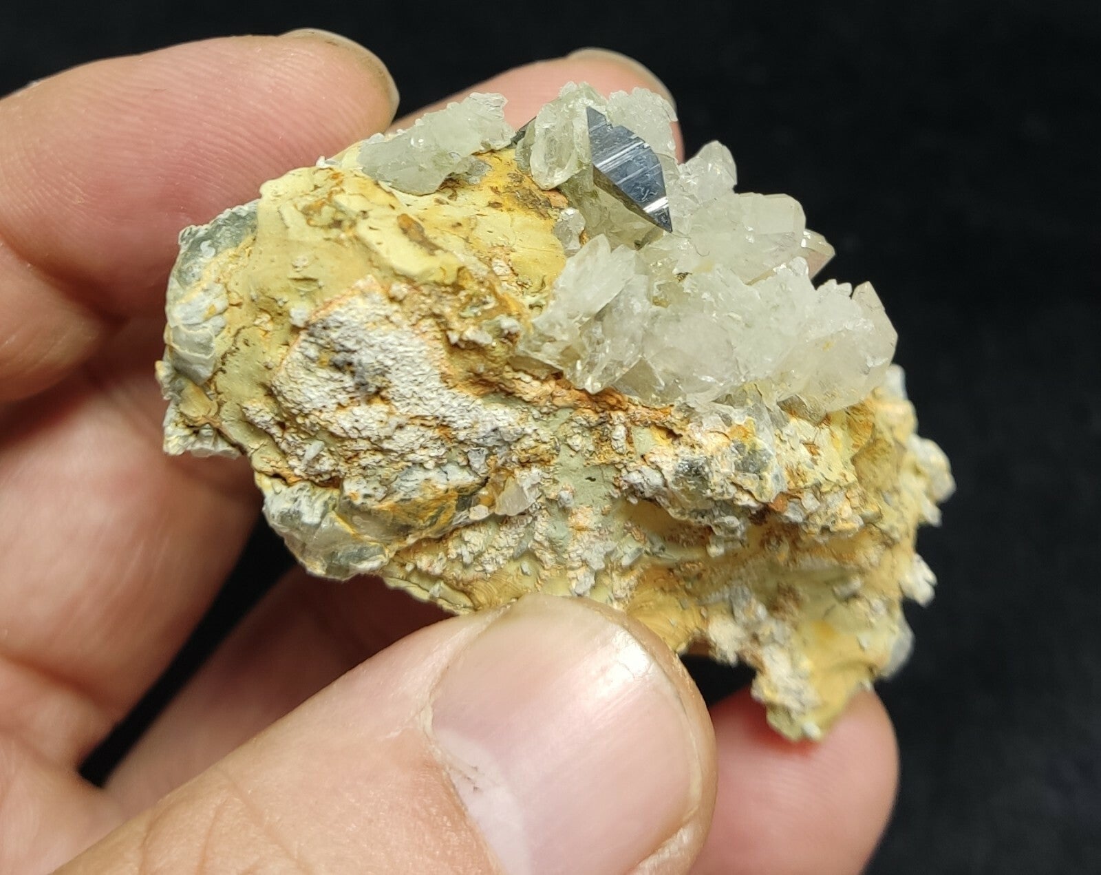 An amazing specimen of anatase crystal on matrix with quartz 62 grams
