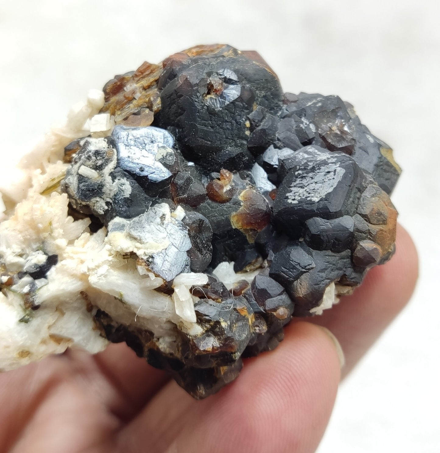 An Aesthetic specimen of andradite garnets on matrix 120 grams
