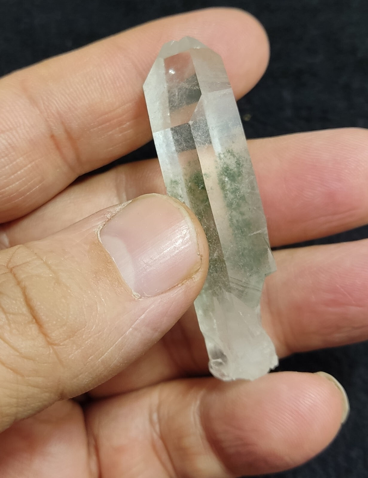 An Aesthetic Natural terminated Quartz crystal with chlorite inclusions 24 grams