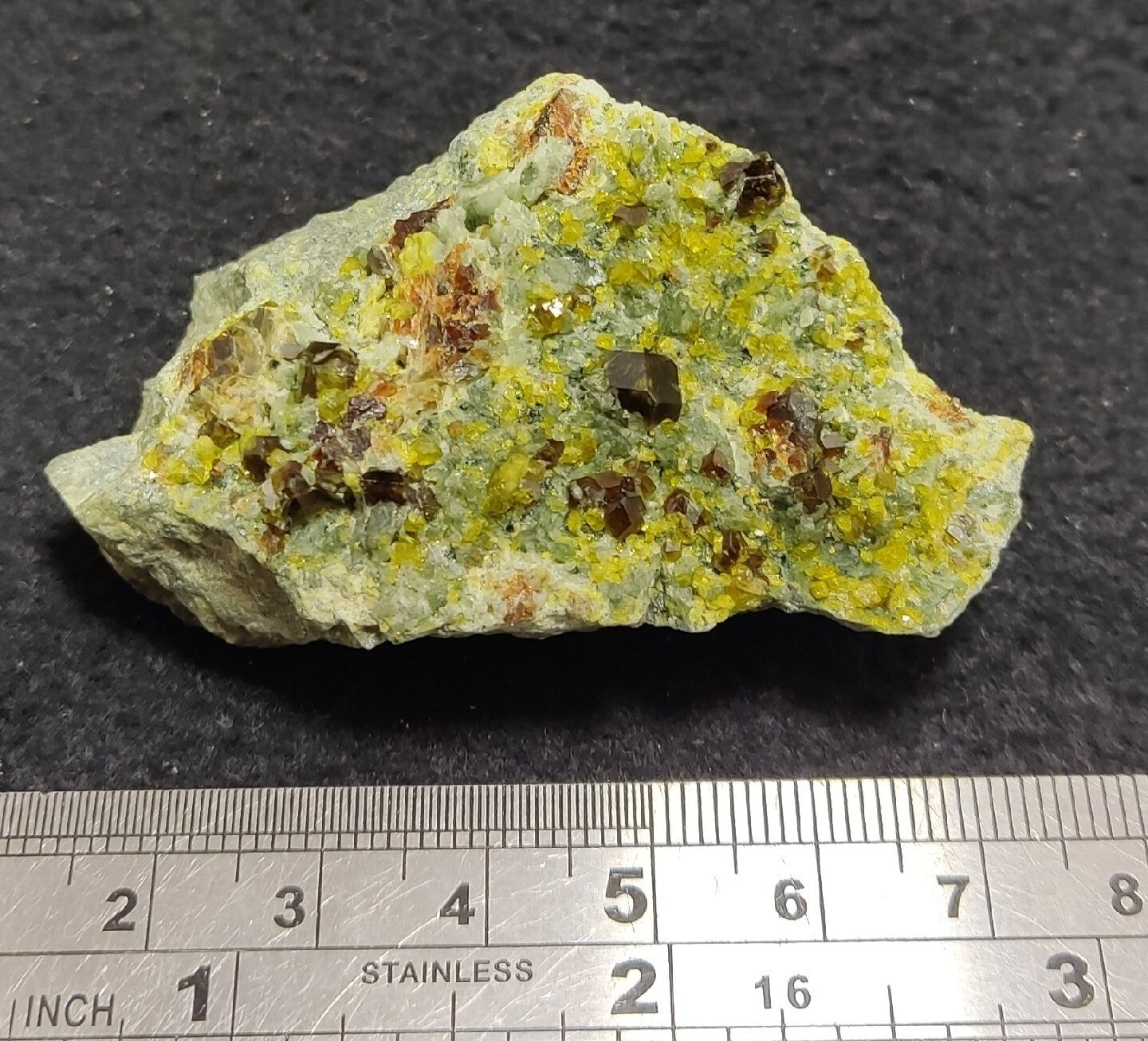 Andradite Garnets Crystals on matrix with Epidotes and Diopside 80 grams