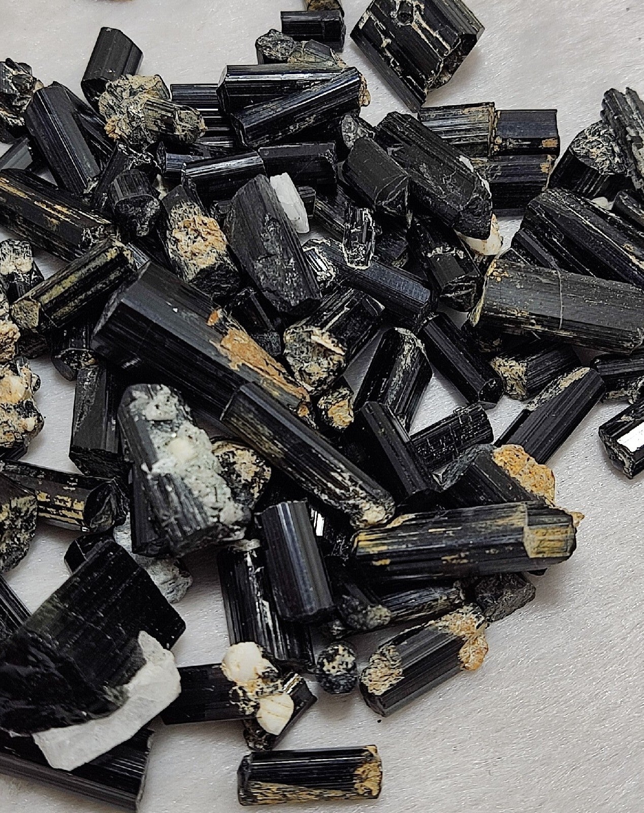 Natural black tourmaline crystals lot 170 grams