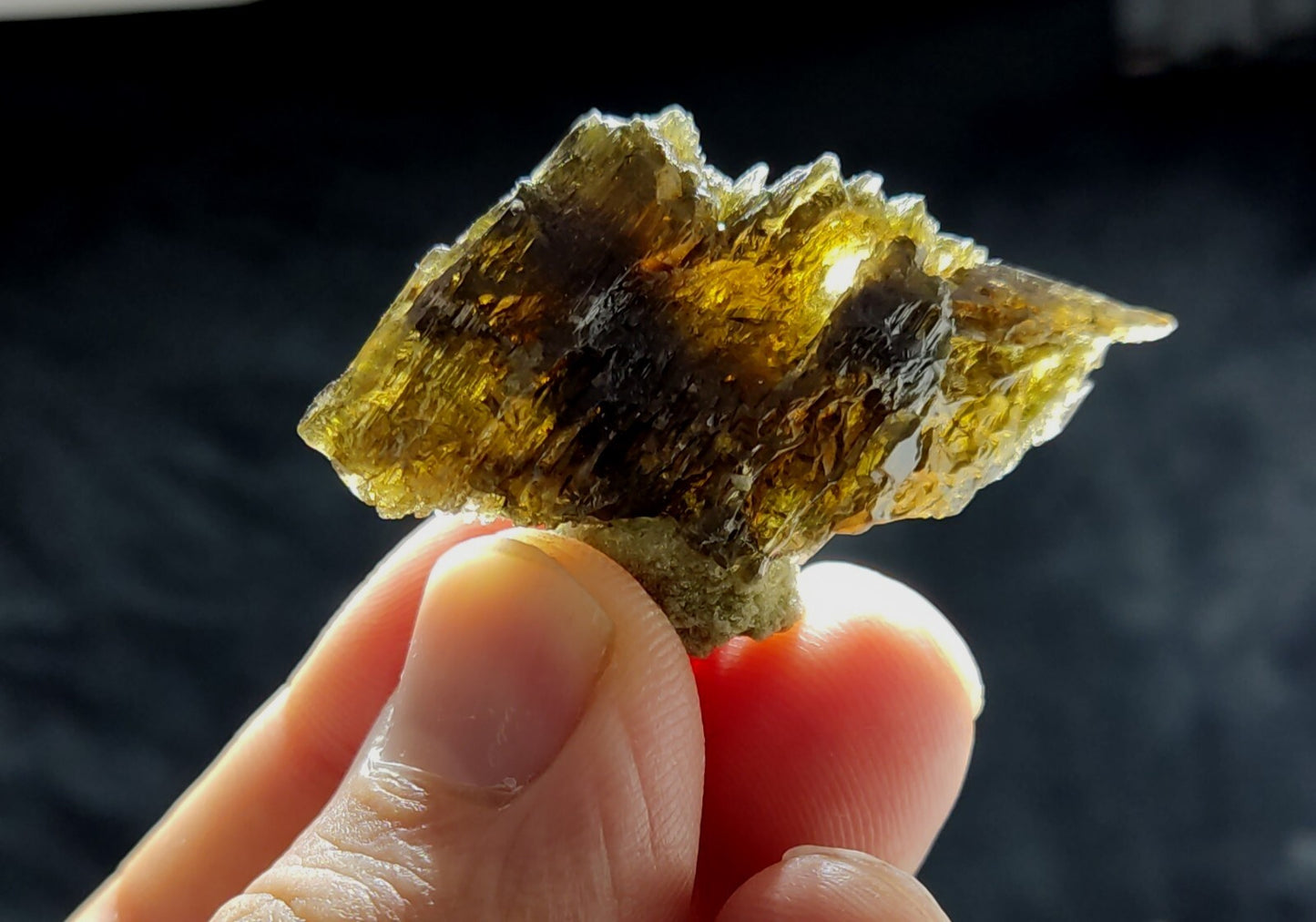 Single etched Epidote Crystal 14 grams