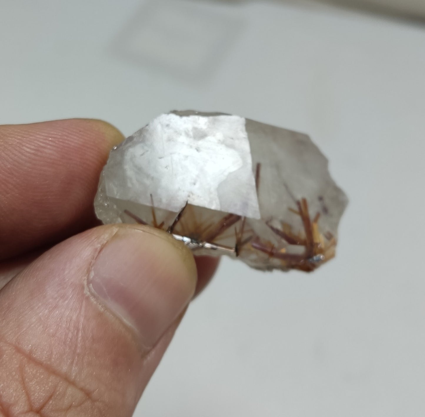 An aesthetic specimen of quartz with rutile inclusions 25 grams