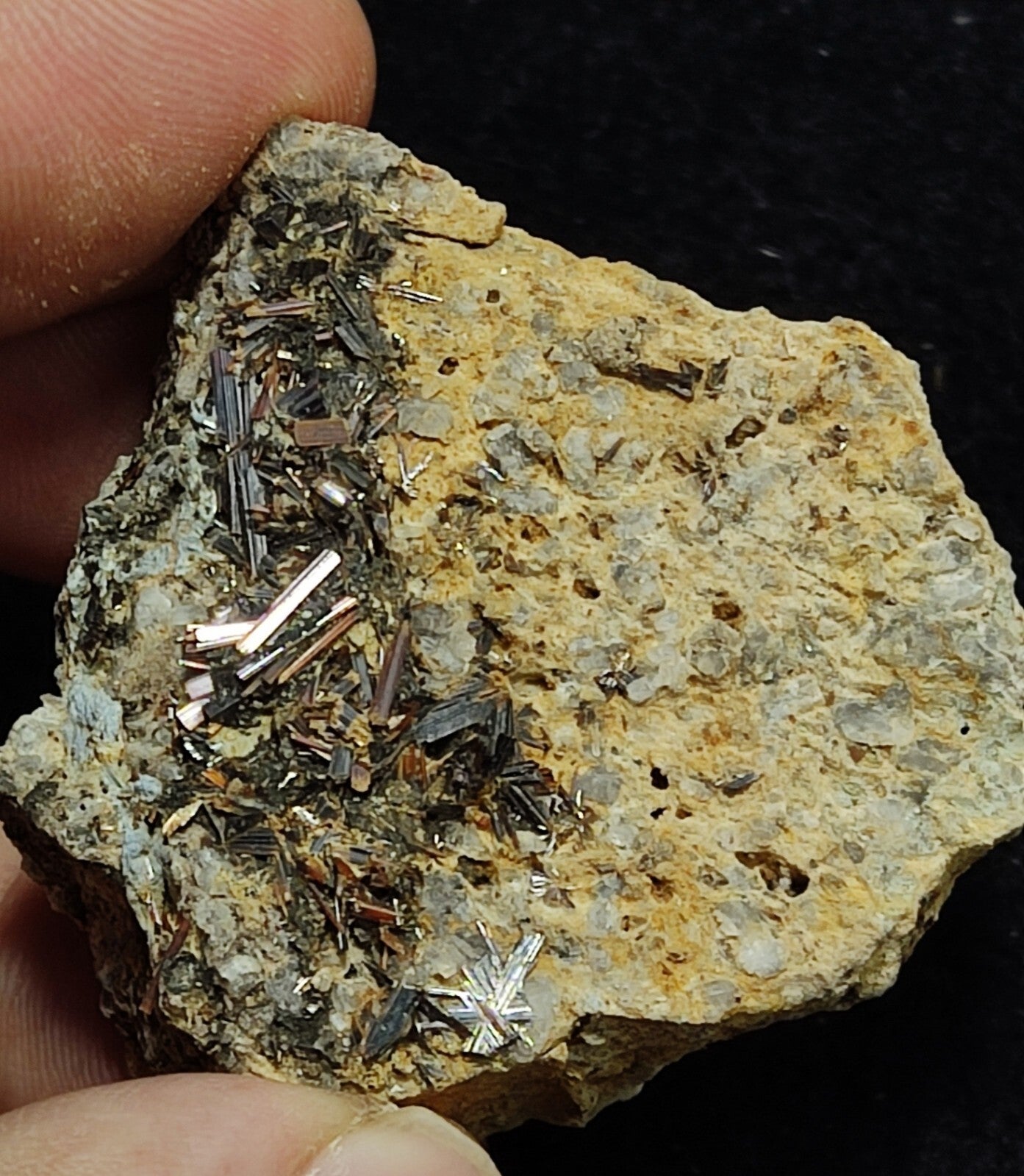 An Aesthetic Natural specimen of rutile crystals on matrix 48 grams