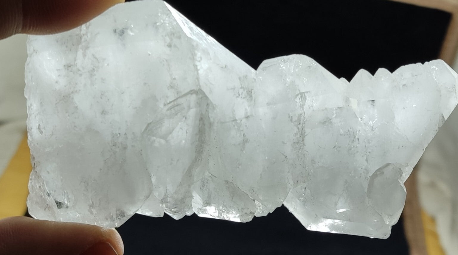 An amazing specimen of terminated faden Quartz crystal 130 grams