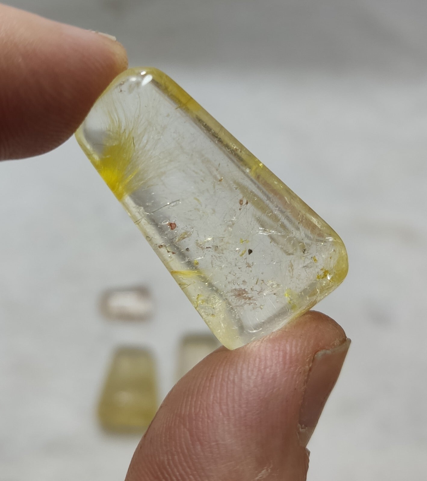 An amazing lot of Rutilated polished quartz tumbles 46 grams