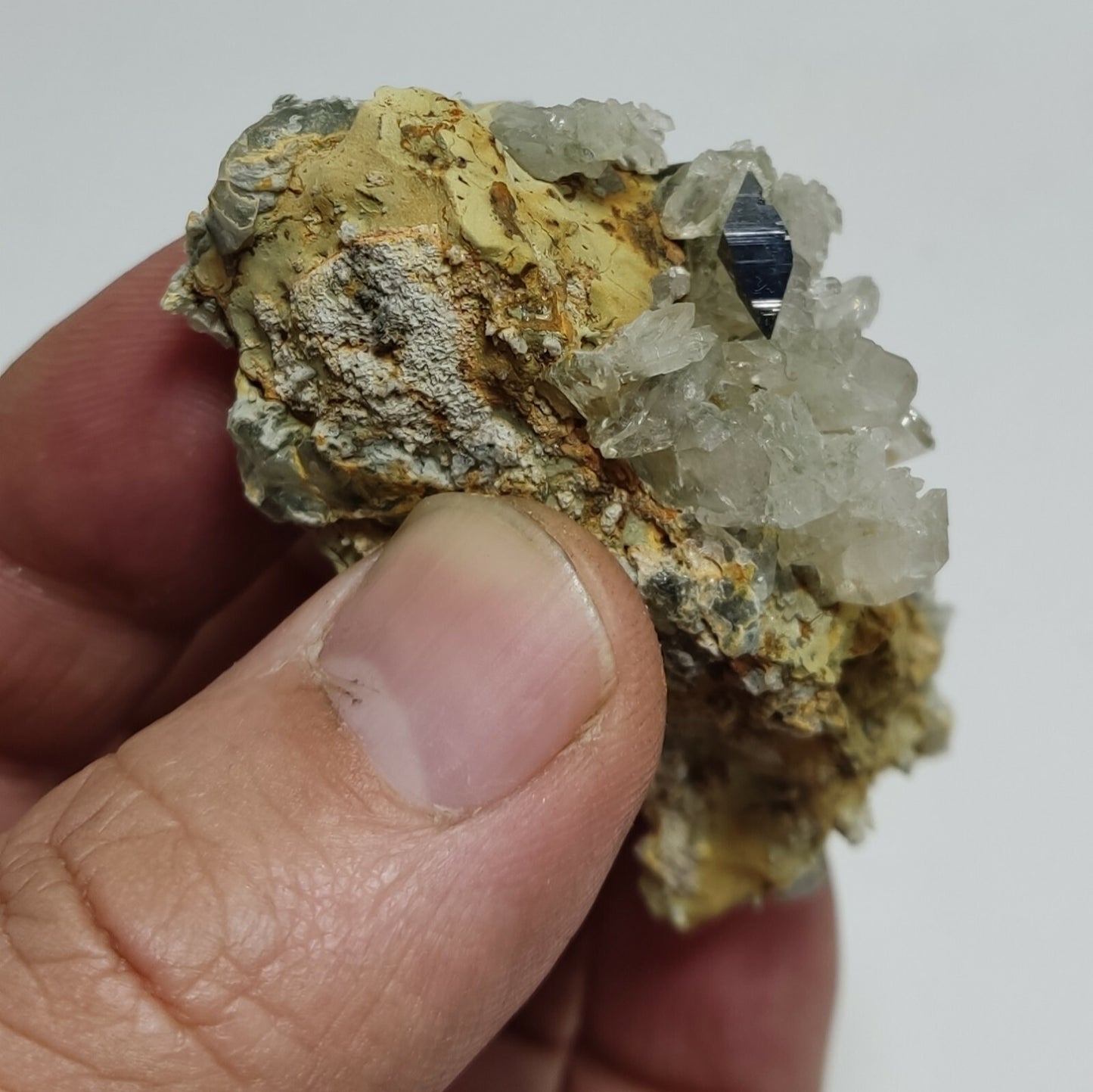 An amazing specimen of anatase crystal on matrix with quartz 62 grams