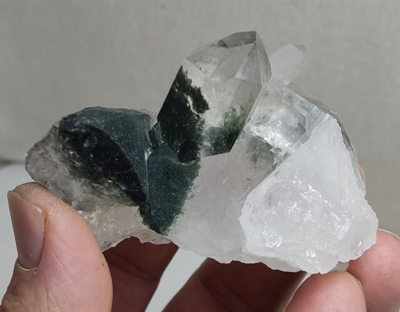 An Aesthetic Natural beautifully terminated Chlorite Quartz cluster 103 grams