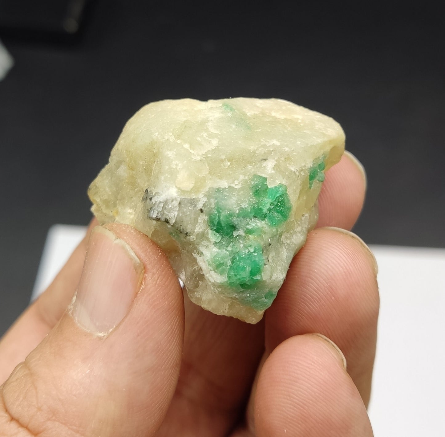 An Aesthetic miniature specimen of emerald in matrix 38 grams