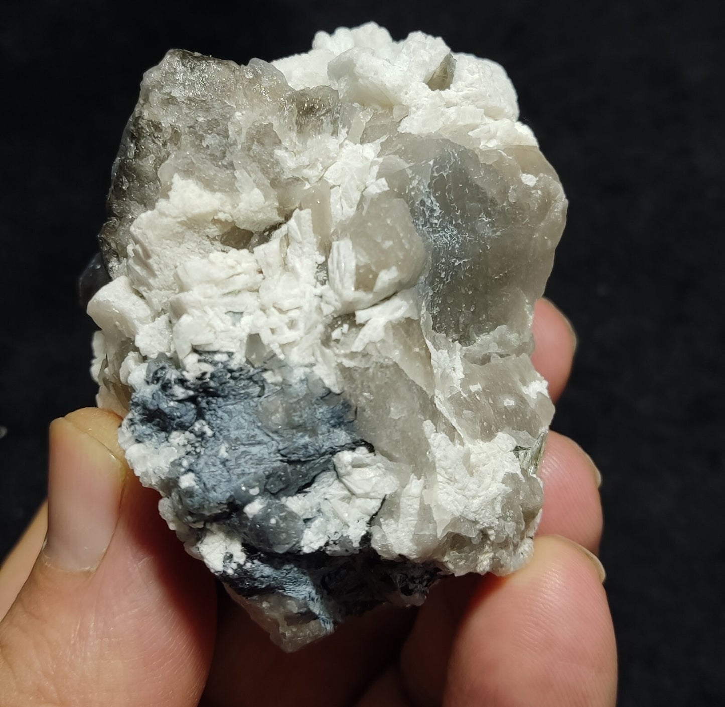 An Aesthetic specimen of Indicolite Included Quartz Crystal On Matrix 186 grams