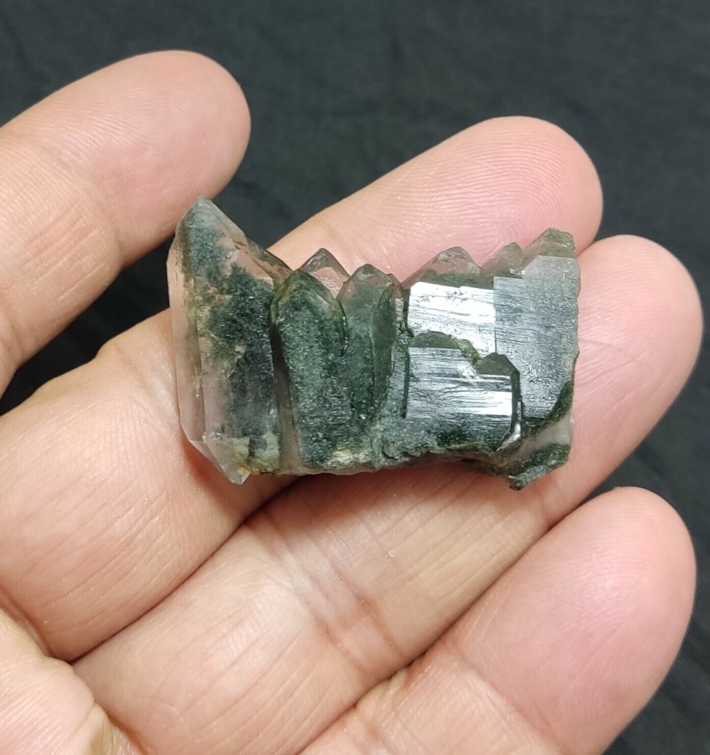 A very Aesthetic Natural beautifully terminated Chlorite Quartz crystal 12 grams