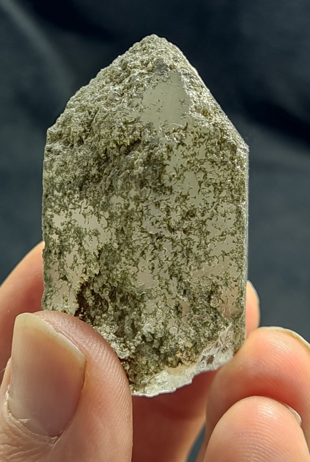A very Aesthetic Natural beautifully terminated Chlorite Quartz crystal 90 grams
