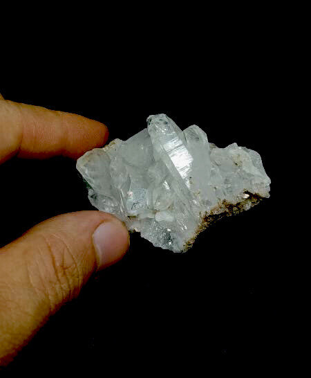 Natural quartz Clusters With Brookite Inclusions . Black Color Brookites .