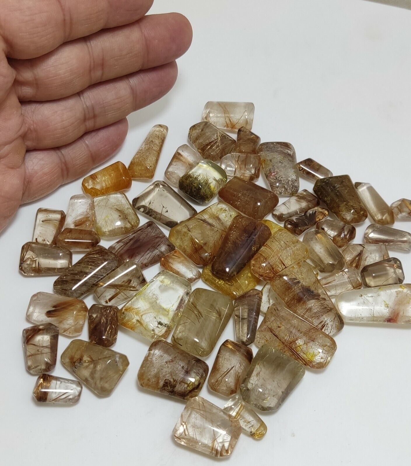 230 grams Rutilated polished quartz tumbles