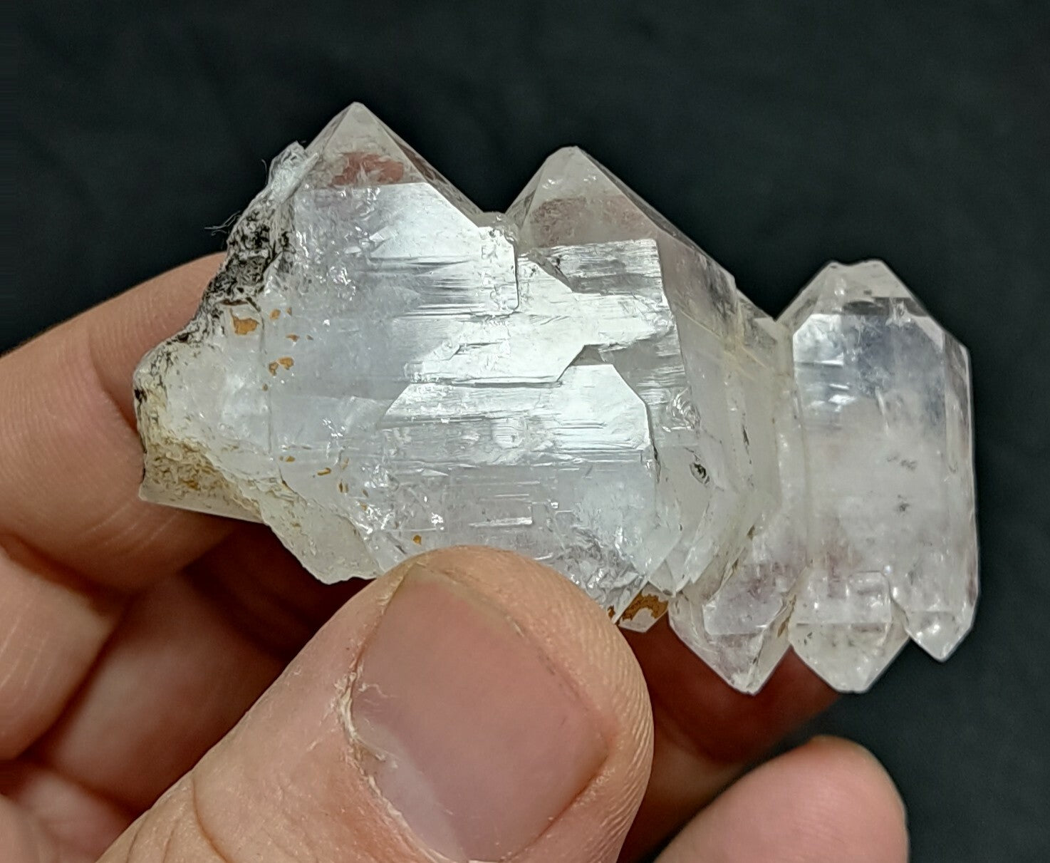 An amazing specimen of terminated faden Quartz crystal 65 grams