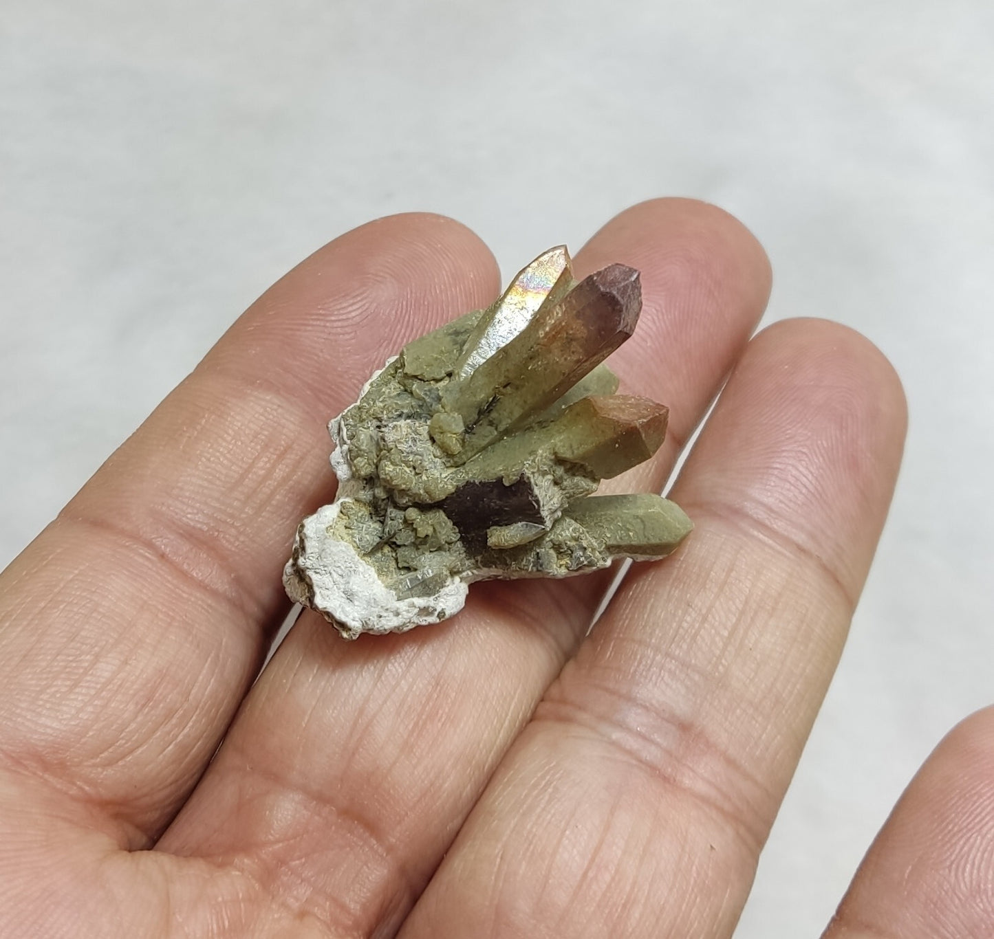 An Aesthetic terminated chlorite Quartz specimen with brookite 11 grams