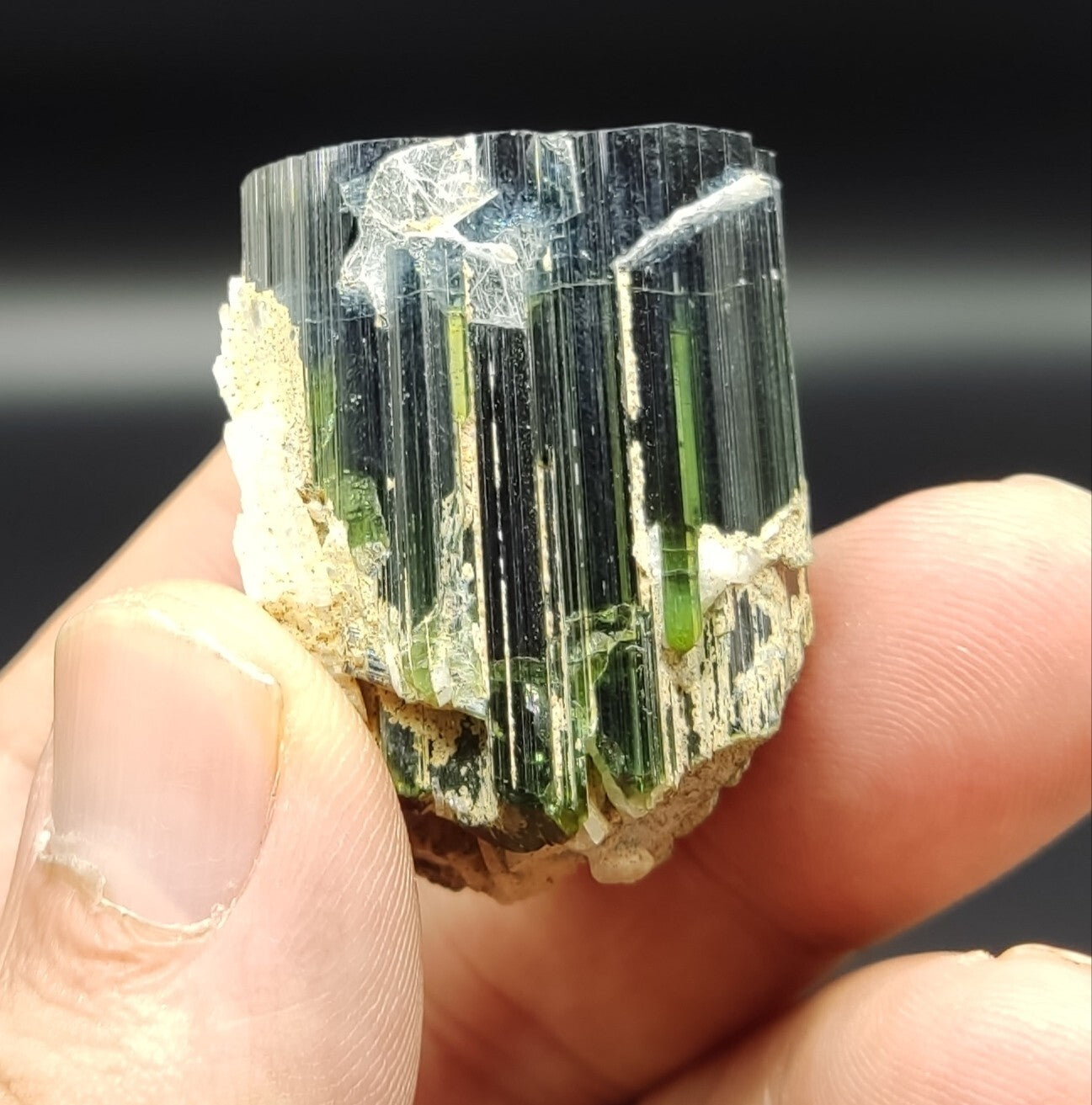 An amazing specimen of terminated tourmaline with green shaded 45 grams