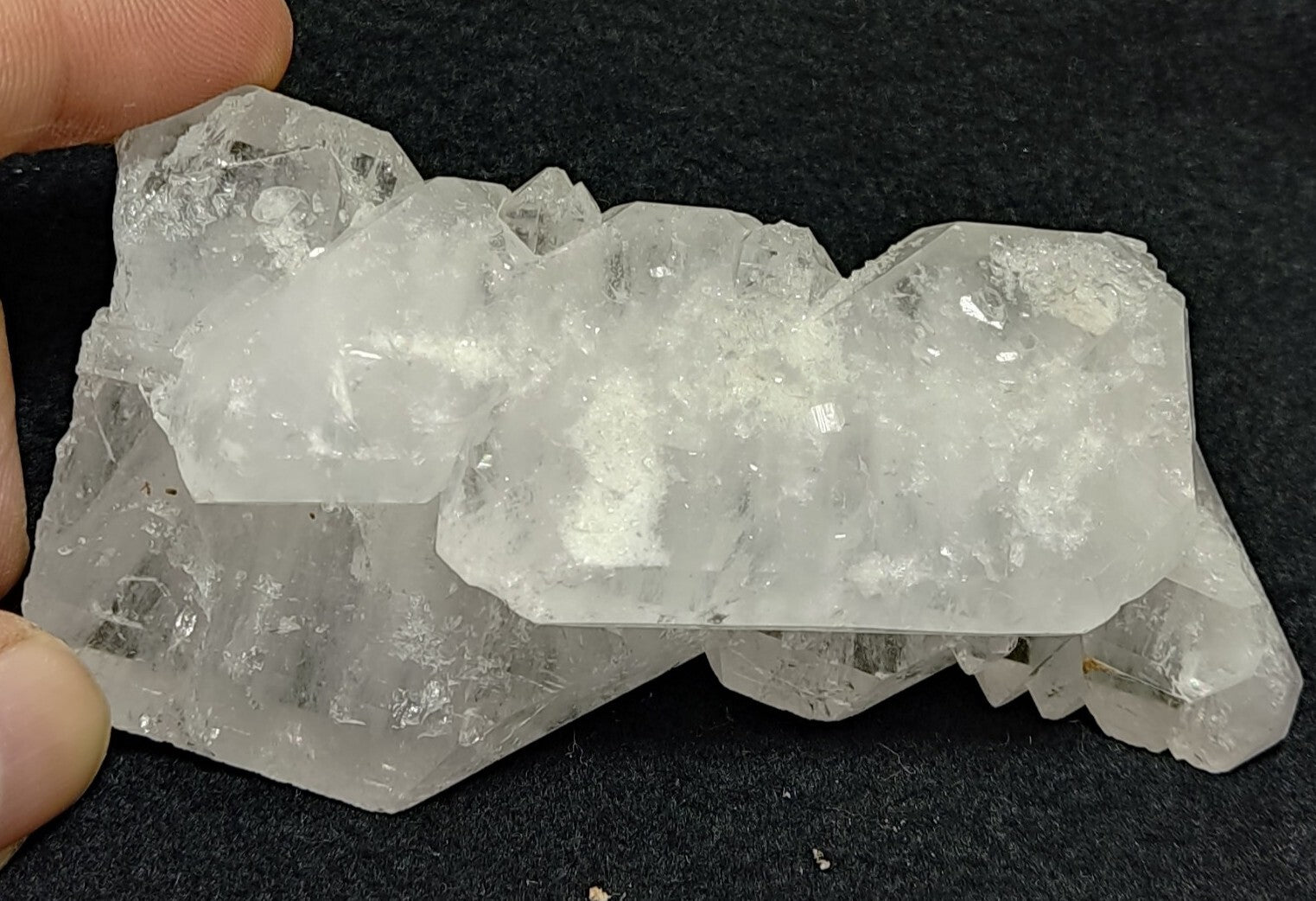 An amazing specimen of terminated faden Quartz crystal 130 grams