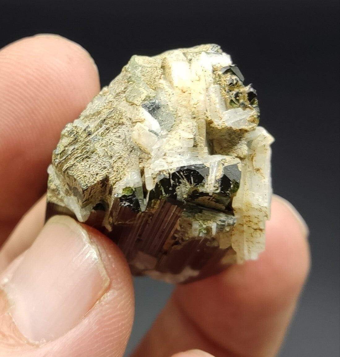 An amazing specimen of terminated tourmaline with green shaded 45 grams