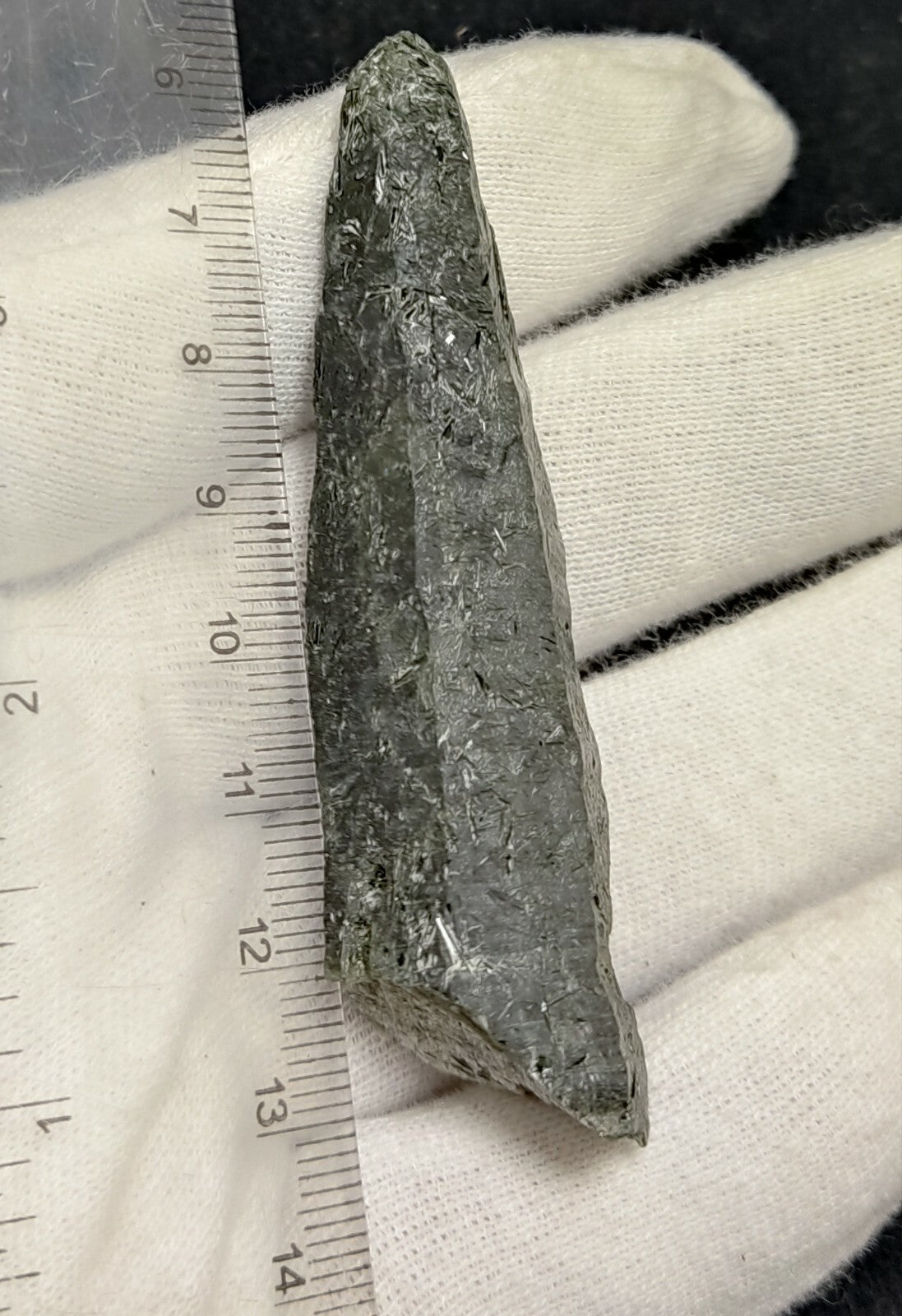 An Aesthetic Natural etched terminated Chlorite Quartz crystal specimen 32 grams