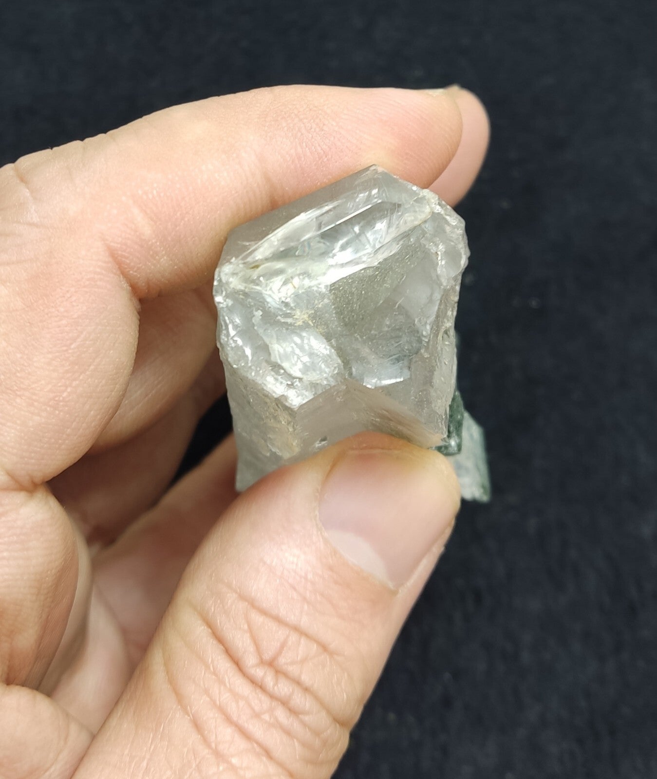 An Aesthetic specimen of chlorite included quartz crystal 134 grams