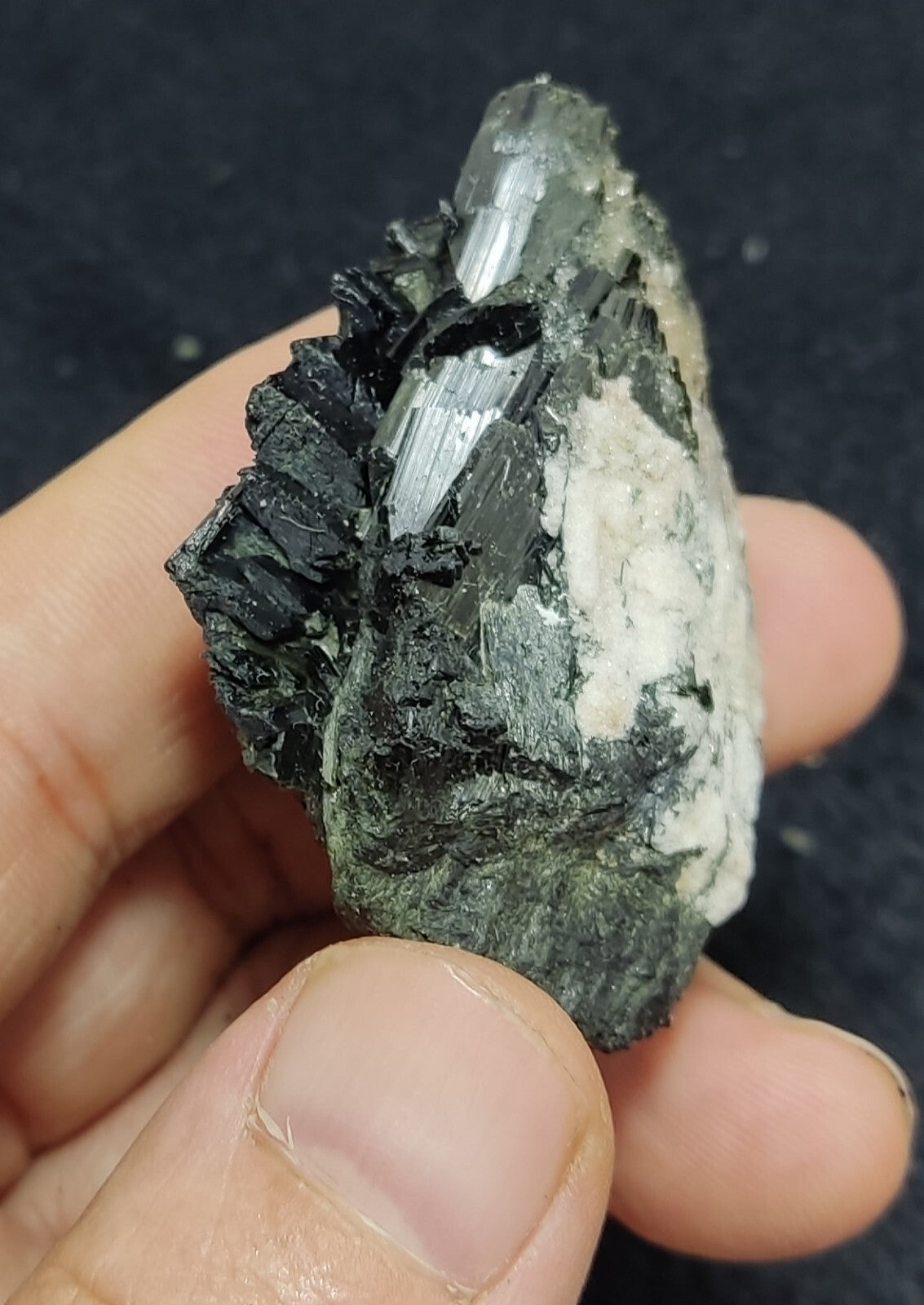 An aesthetic specimen of terminated aegirine crystal cluster 55 grams