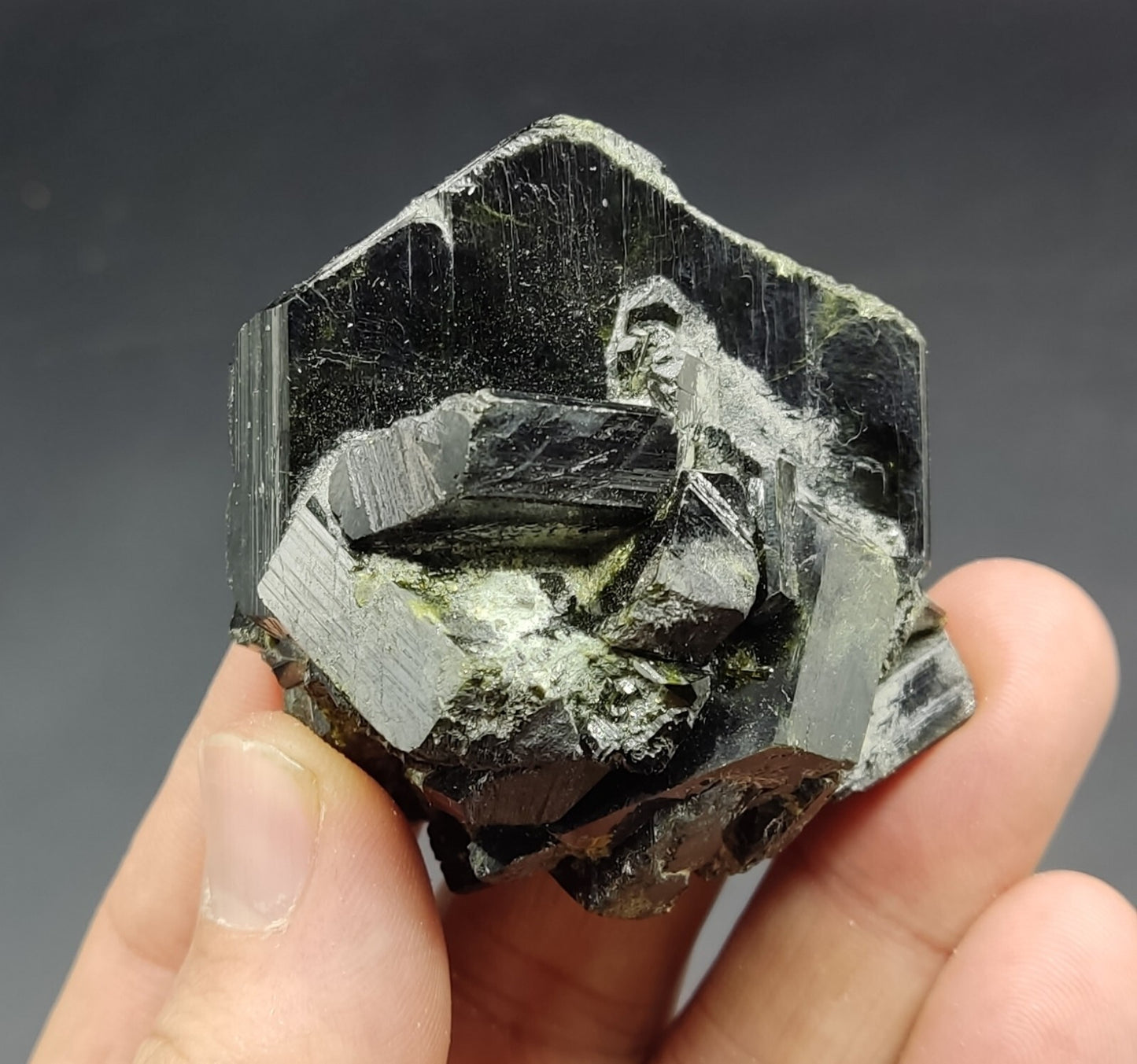 An Aesthetic Natural terminated epidote crystal specimen 115 grams