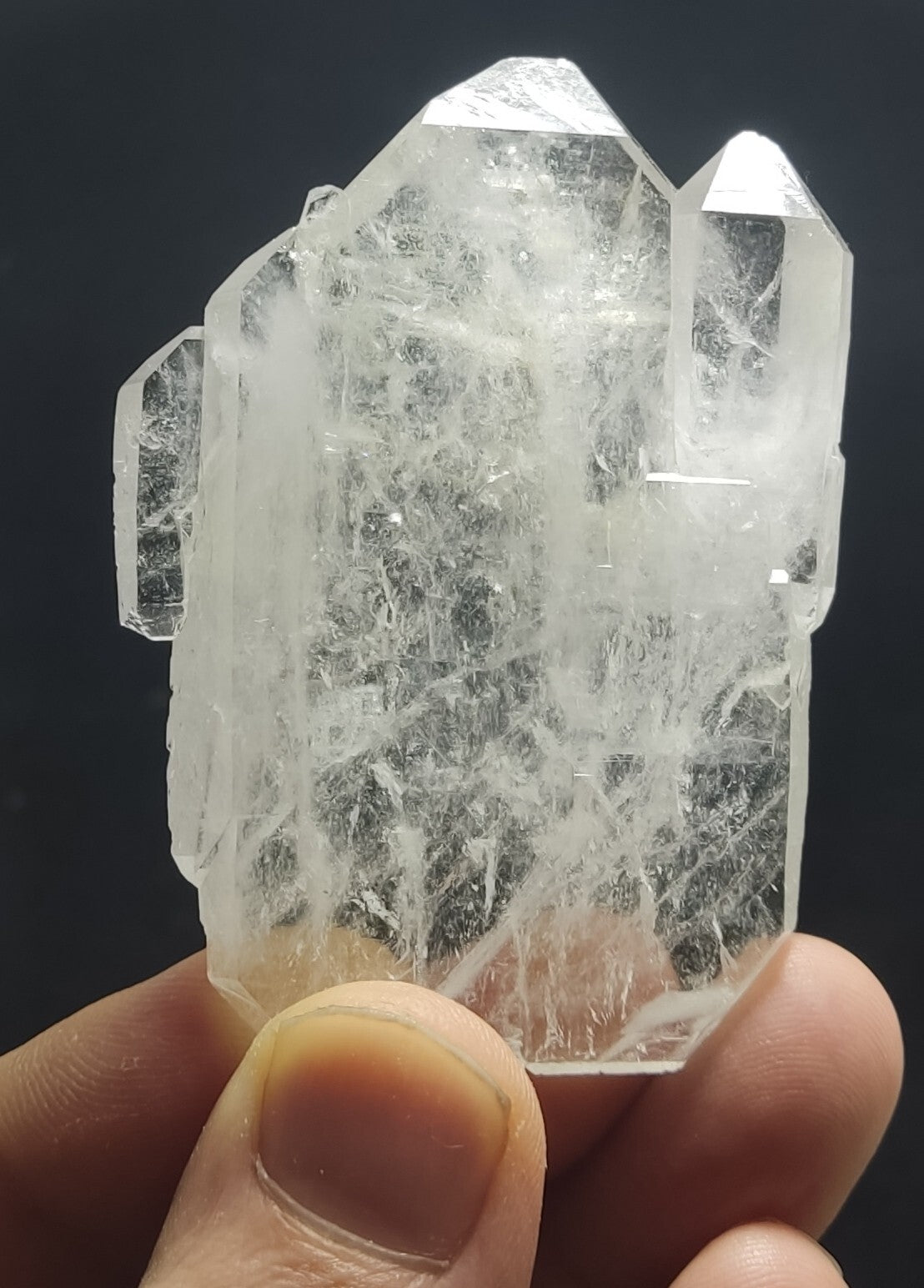 An Aesthetic Natural beautifully terminated flat faden Quartz specimen 45 grams