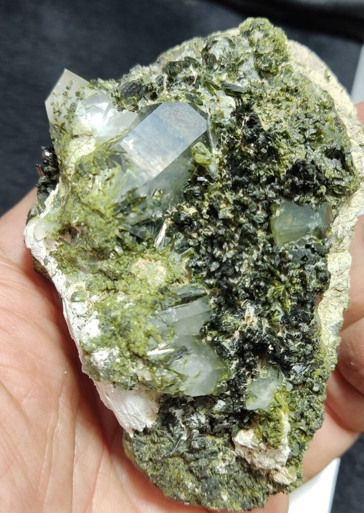 An Aesthetic terminated epidote Quartz specimen 265 grams