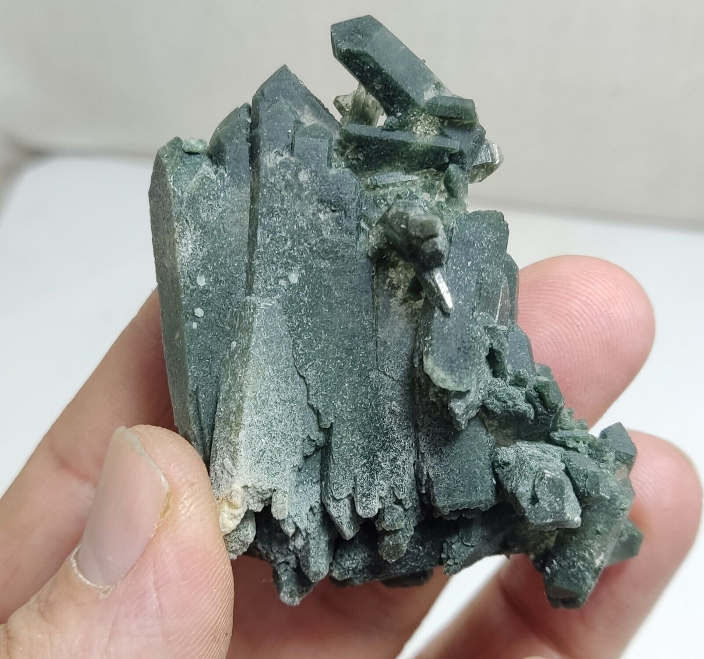 A very Aesthetic Natural beautifully terminated Chlorite Quartz cluster 48 grams